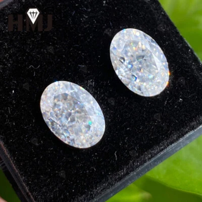 Crushed Ice Cut Oval Shape Various Colors VVS1 Loose Moissanite GRA Certified - Image 1 of 4