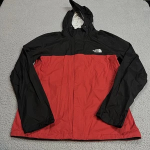 The North Face Jacket Mens Large Red Black Venture Dryvent Full Zip Hooded Rain - Picture 1 of 13