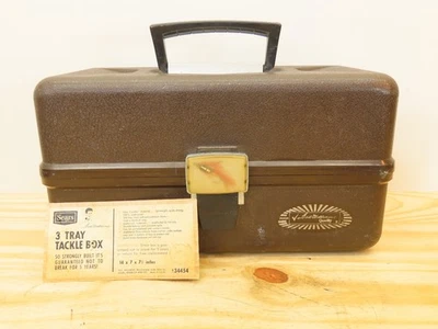 Caja de pesca vintage de aparejos Sears Ted Williams 6 bandejas 34454 e instrucciones Foto 1 de 4
