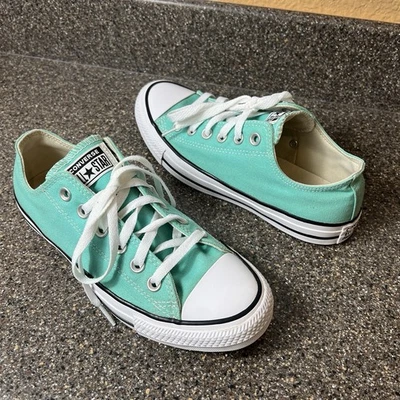 Converse All Star Low Top Womens 8 Mint Green Canvas Shoe Lace Up Mens 6 Sneaker - Image 1 of 4