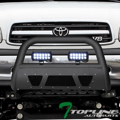 Topline For 00-06 Tundra/Sequoia Matte Blk Studded Mesh Bull Bar w/36W LED Bars Foto 1 de 4