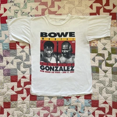 复古 1995 年 Bowie Vs Gonzalez MGM Grand 拳击格斗 T 恤 尺寸 L/Xl — 第 1/4 张图片