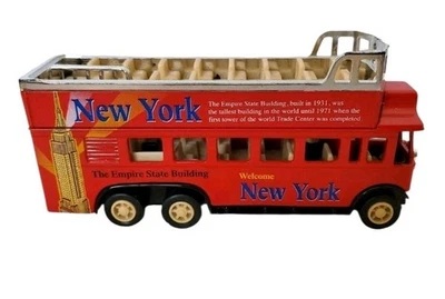 Ônibus de dois andares vermelho fundido New York The Empire State Building *LEIA* - Imagem 1 de 4