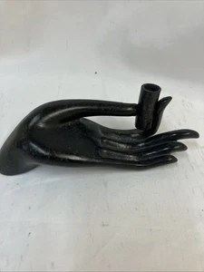 Vintage Holz geschnitzt Hand Statue Dekoration mit Halter für kleine Blume sehr guter Zustand gebraucht - Bild 1 von 10