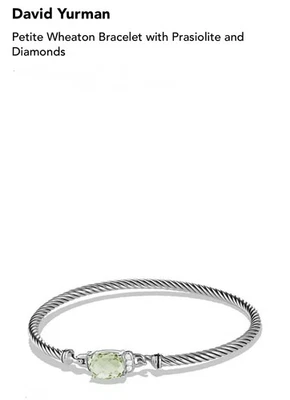 David Yurman Petite Wheaton Bracelet with Prasiolite and Diamonds XS - Image 1 of 4