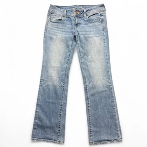 Jeans donna American Eagle stivaletto slim taglio vita bassa lavaggio medio tg 6 corto - Foto 1 di 8