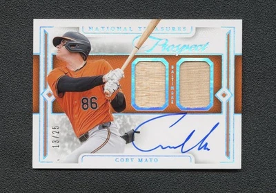 Parche de murciélago doble automático Panini National Treasures Coby Mayo Prospect 2024/25 Foto 1 de 2