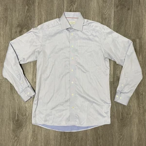 Eton Shirt Men's 16 41 Blue Dress Contemporary Fit Oxford Textured Lithuania - Picture 1 of 8
