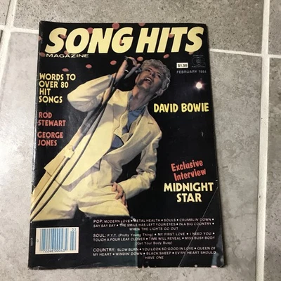 Song Hits magazine February 1984 VG David Bowie, Kiss, Rod Stewart, Rush - Image 1 of 4