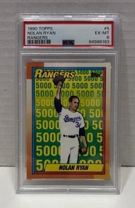 1990 TOPPS #5 NOLAN RYAN HOF PSA 6 EX-MT RANGERS - Picture 1 of 3
