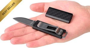 SW904 Mini Pocket Knife 1.66" Blade with Sheath Clip for Hunting Camping - Picture 1 of 12