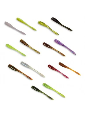 Crazy Fish Tipsy 1.2" esca in gomma twister coda trota persico lucioperca (16 pz.)