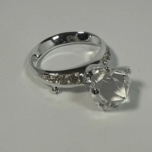 Große Faux Diamant Strass Ring Brosche Anstecknadel AJC American Jewelry Company - Bild 1 von 6