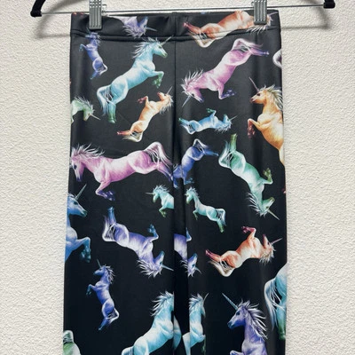 BlackMilk Cotton Candy Corn Toasties Unicorn Leggings Black XS X-Small - Image 1 of 3