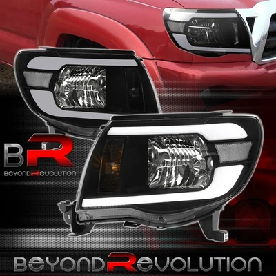 For 2005-2011 Tacoma LED DRL Tube Headlight Bumper Signal Lamps Assembly Black Foto 1 de 4