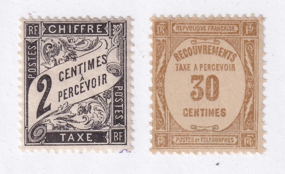 MATT'S STAMPS FRANCE #J12, J60 POSTAGE DUE ISSUES OF 1882-1931, MH CV$34.50 - Image 1 of 3