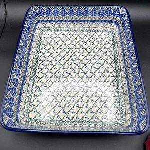 Große polnische Keramik Lasagne/Backform 12 1/2" x 10 1/4" x 1 3/4" - Bild 1 von 9