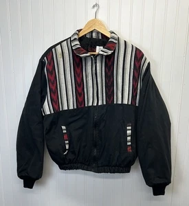 Vintage Southwestern Cowboy Tapastry Cow Farm Insulated Jacket Sz L - Picture 1 of 7