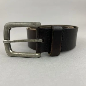Vintage Brown Distressed Leather Jeans Trouser Casual Belt Size 42" Long Length - Picture 1 of 13