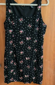 Vestido Mono Forever 21 Floral ROSES Negro, Talla Grande - Imagen 1 de 7