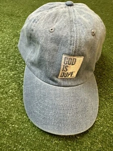 God is Dope Mütze Kappe Riemen hinten Erwachsene blau weiß Denim religiös christlich Herren - Bild 1 von 7