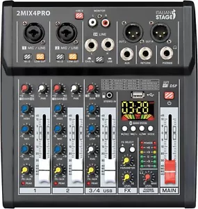 Italian Stage Proel IS 2MIX4PRO MIXER 4 CANALI CON DSP EFFETTI + USB + Bluetooth - Foto 1 di 3