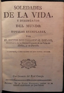 Christoval LOZANO Soledades de la vida, y desengaños del mundo (Barcelona, 1792) - Imagen 1 de 8