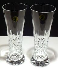 2 WATERFORD CRYSTAL LISMORE PILSNER BEER BEVERAGE GLASSES ~ MADE IN IRELAND
