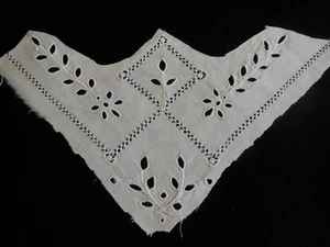 Broderie ancienne jour tiré fleur pour création couture récup patchwork T4-21 - Picture 1 of 6