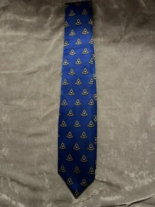 Blue Necktie Yellow Past Master Masonic No Square Freemason Fraternity NEW! - Picture 1 of 2