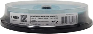 Ritek 100GB WHITE INKJET HUB Triple Layer 4X Blu-ray BD-R XL 20-Pak - Picture 1 of 3