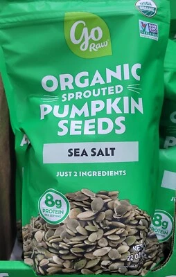 Go Raw Sprouted Organic Pumpkin Seeds With Sea Salt 22 Oz Non GMO 2 ingredients - Image 1 of 4