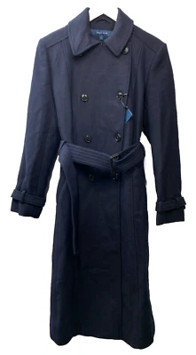 Abrigo de lana liso acampanado Cole Haan para mujer piedra manga larga 352MB494 talla 6 Foto 1 de 4