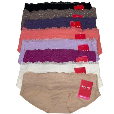 Spanx Panty Hipster Lace Waist Smooth Soft Microfiber Undie-Tectable FP2215 HTF - Image 1 of 4