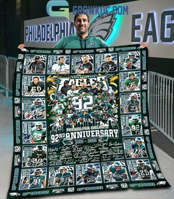 Manta polar Philadelphia Eagles 92 aniversario 1933-2025 The Memories Foto 1 de 3