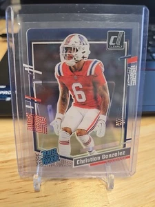 2023 Clearly Donruss Christian Gonzalez Rated Rookie New England Patriots - Picture 1 of 2