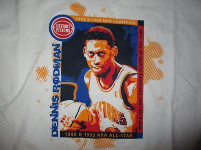 New W/O Tag 4-1-2011 DETROIT PISTONS Dennis Rodman Jersey Retirement T Shirt XL - Image 1 of 4