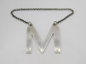 George III Sterling Silver 'M' Madeira Decanter Label Antique c1790 Exeter - Picture 1 of 6
