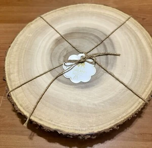 Meritage Handcrafted “Harvest” Tree Bark  Footed Server  Platter Medium  10 In - Picture 1 of 3