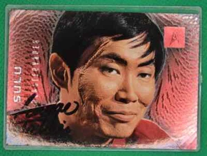 George Takei Sulu handsignierte handsignierte Spiegel Spiegelkarte 30th Anniversary F3 - Bild 1 von 2