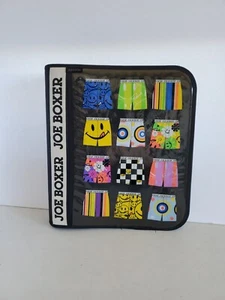 Joe Boxer Zippered 3 ring Binder 13" x 12" black with smiley boxer underwear - Picture 1 of 12