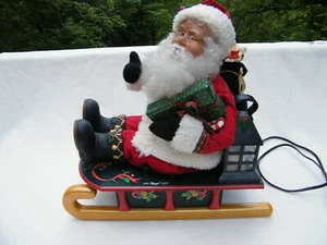 Holiday Creations 1993 Animated Musical Lighted Santa Claus on His Sleigh - Picture 1 of 11