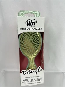 Wet Brush Mini Detangle Geometric Hair Brush Less Breakage Flex Mint Green Gold - Picture 1 of 6