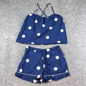 Print Fresh Pajama Set Womens M Navy Polka Dots Sleep Tank Shorts Organic Cotton - Bild 1 von 13