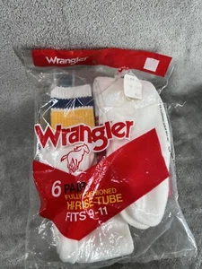 De Colección 2 Pares Calcetines Años 80 Wrangler Azul Blanco Crew Talla 10-13 Hombres Acrílico Años 90 EE. UU. - Imagen 1 de 2
