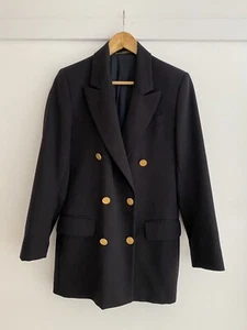 Marks And Spencer Blazer St. Michael Vintage Navy Pure Wool UK 10 / EU 38 - Picture 1 of 12