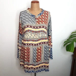 Tigerlily Dress SZ 12 Floral Cut Out Back Button Front Bell Sleeve Boho - Picture 1 of 8