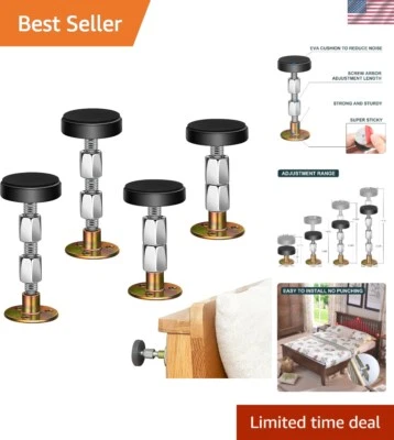Paquete de 4 tapones de cabecero de cama ajustables duraderos - Fácil instalación y control de ruido Foto 1 de 4