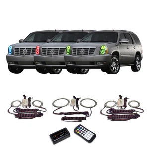 RGB Multi Color Bluetooth Headlight Halo kit for Cadillac Escalade 07-14 - Foto 1 di 6