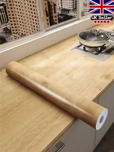 Oak Wood Effect Vinyl Wallpaper Self Adhesive Cupboard Worktop Wrap Film Sticker - Picture 1 of 6